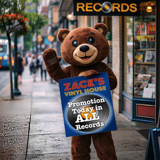 Bear Suit mascot promoting record shop